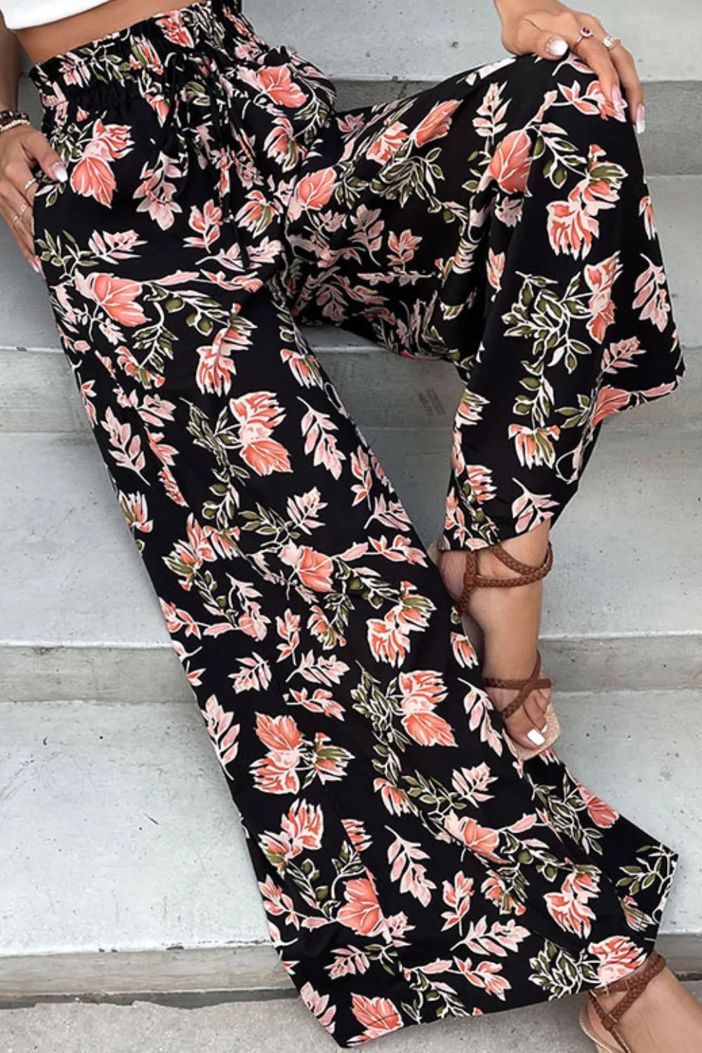 🌸 Floral Pull-On Wide Leg Pants 🌸