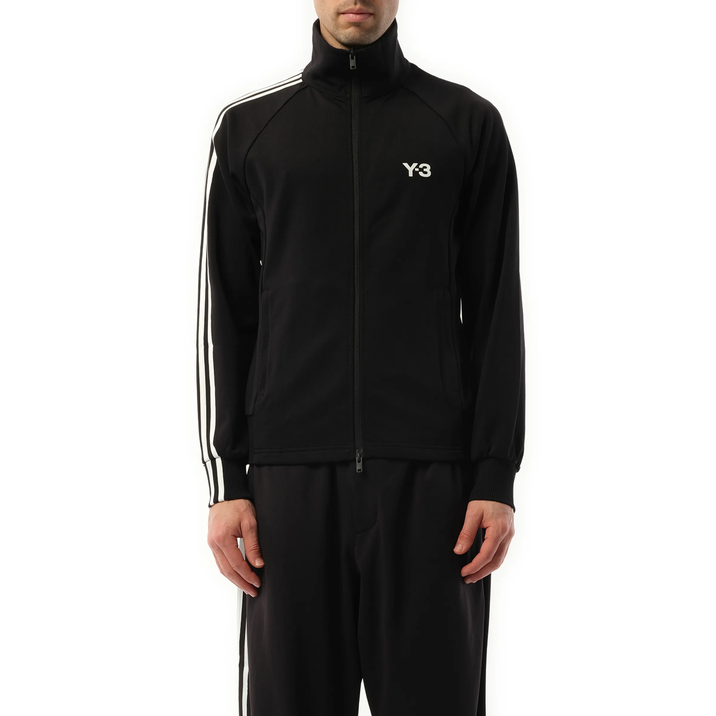 3 Stripe Track Top in Black