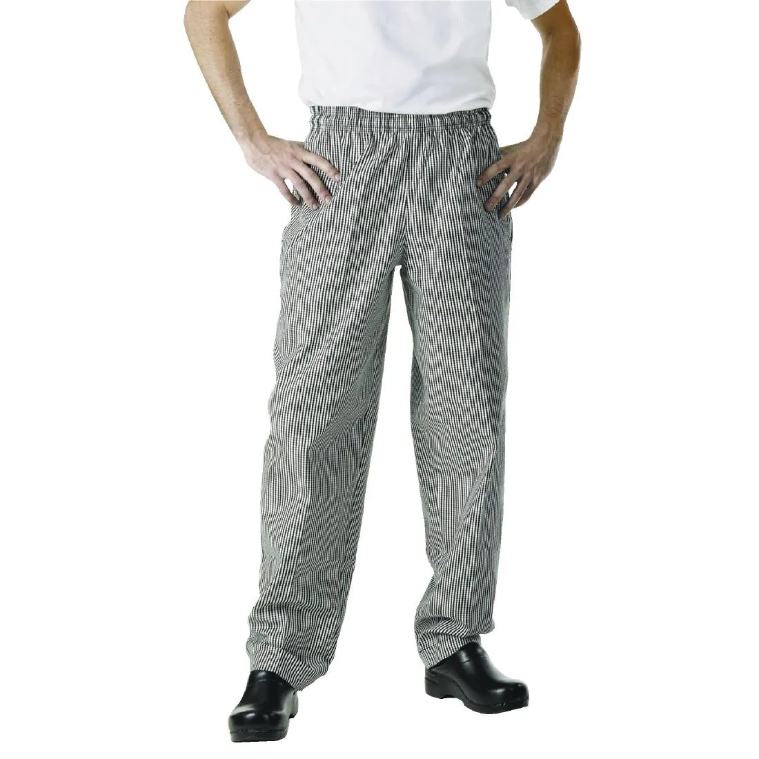 A026-XXL Chef Works Essential Baggy Pants Small Black Check