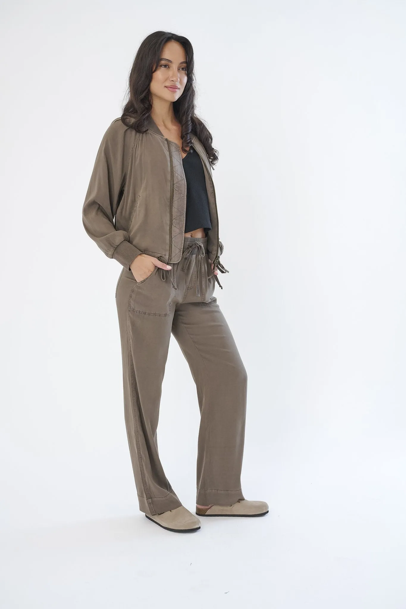 Aruba & Havana Stretch Cupro Jacket and Pant Set