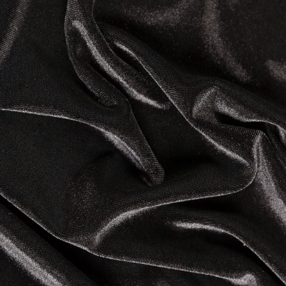 Black Stretch Velvet Apparel Spandex Fabric