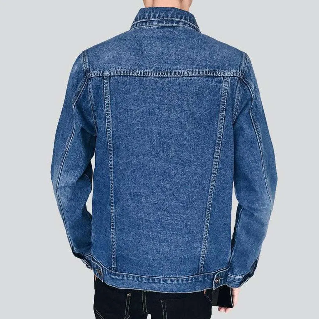 Blue men casual denim jacket