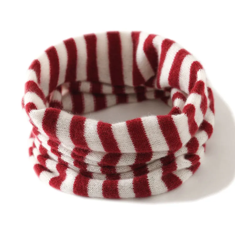 Color Matching Fashionable and Versatile Small Scarf Cashmere Knitted Neck Warmer for Women