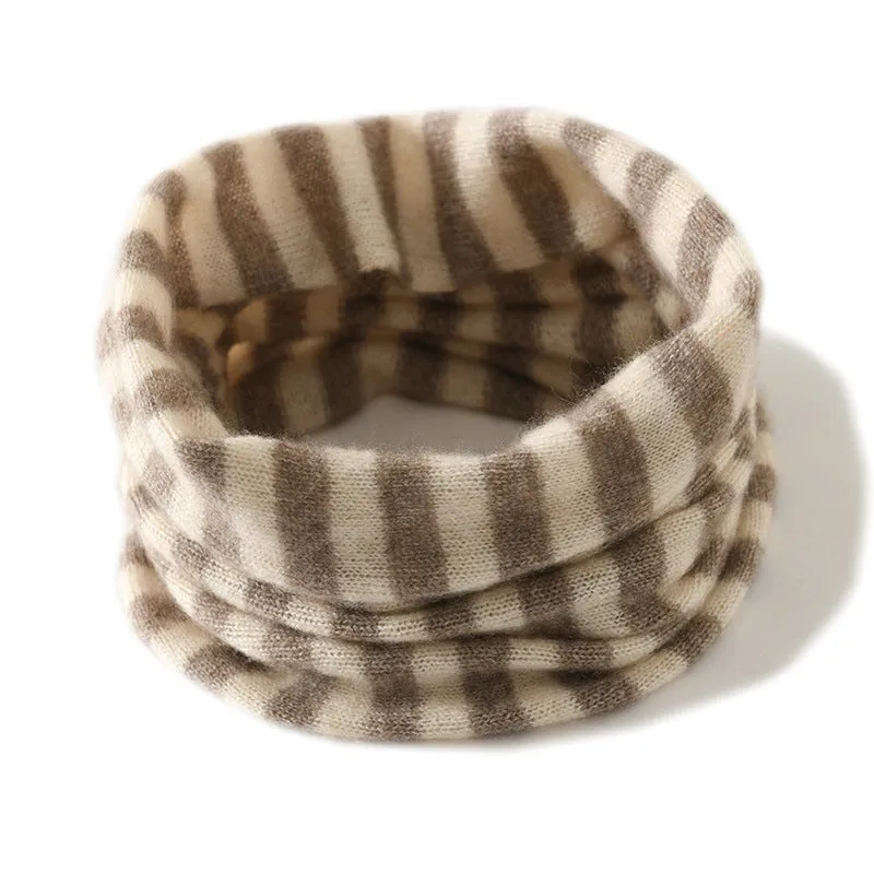 Color Matching Fashionable and Versatile Small Scarf Cashmere Knitted Neck Warmer for Women