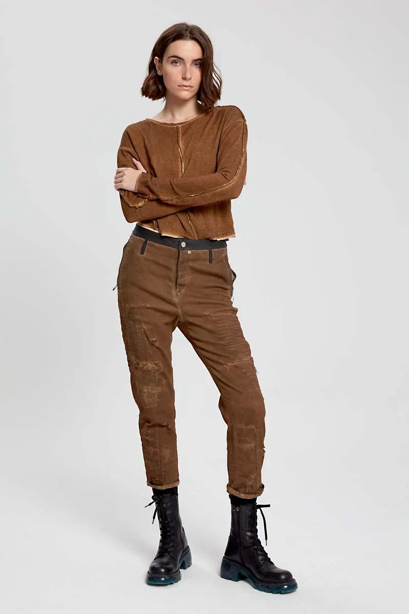 Colored Denim Trousers - Original Terra Brown