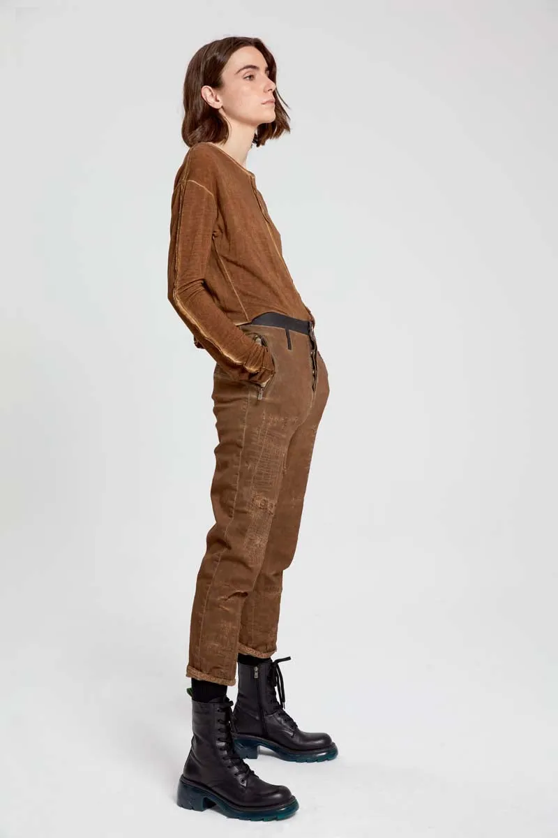 Colored Denim Trousers - Original Terra Brown