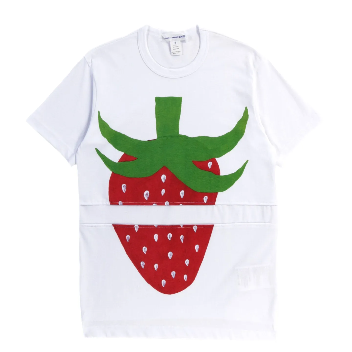 COMME DES GARCONS SHIRT T003 BRETT WESTFALL STRAWBERRY T-SHIRT WHITE