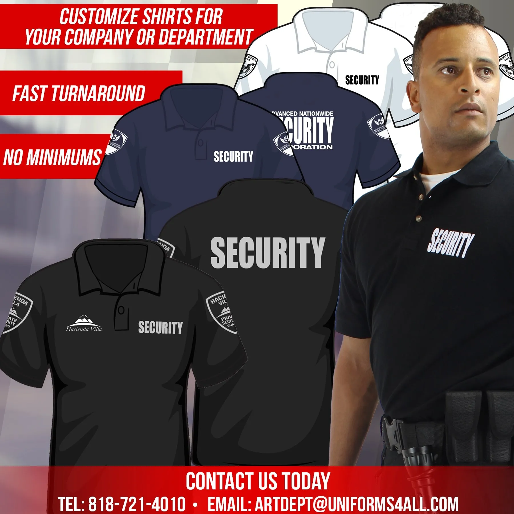 First Class Polycotton Tactical Security Polo Shirts