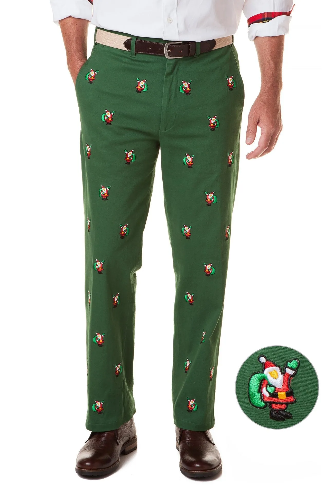 Harbor Pant Stretch Twill Hunter with Santa