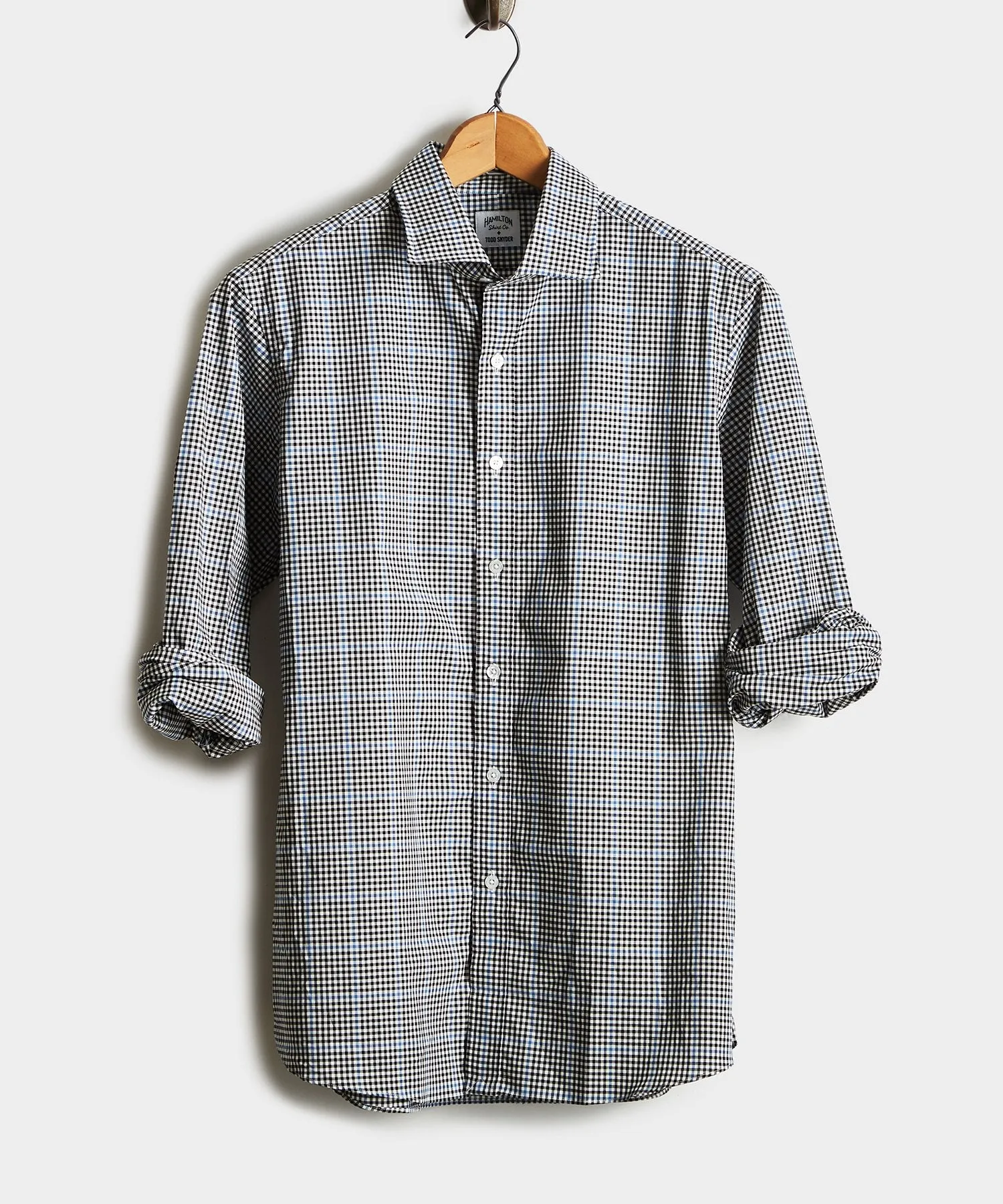 Made in the USA Hamilton   Todd Snyder Plaid Shirt in Black And Blue