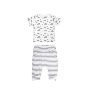 Mush Ultra Soft Bamboo Unisex Tees & Pants Combo Set for New Born Baby/Kids,Pack of 2 (3-6 Month, Daylight)