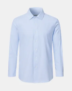 Phenom Professional Light Blue Striped Long Sleeve Men's Dress Shirt