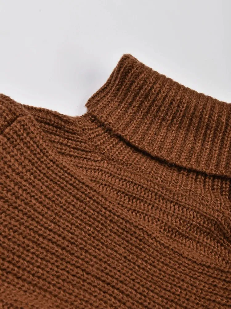 Pre Order:  Irregular Sleeves Turtleneck Sweater