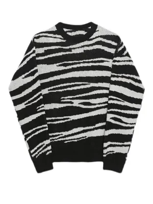 Pre Order:  Zebra Round Collar Knit Sweater