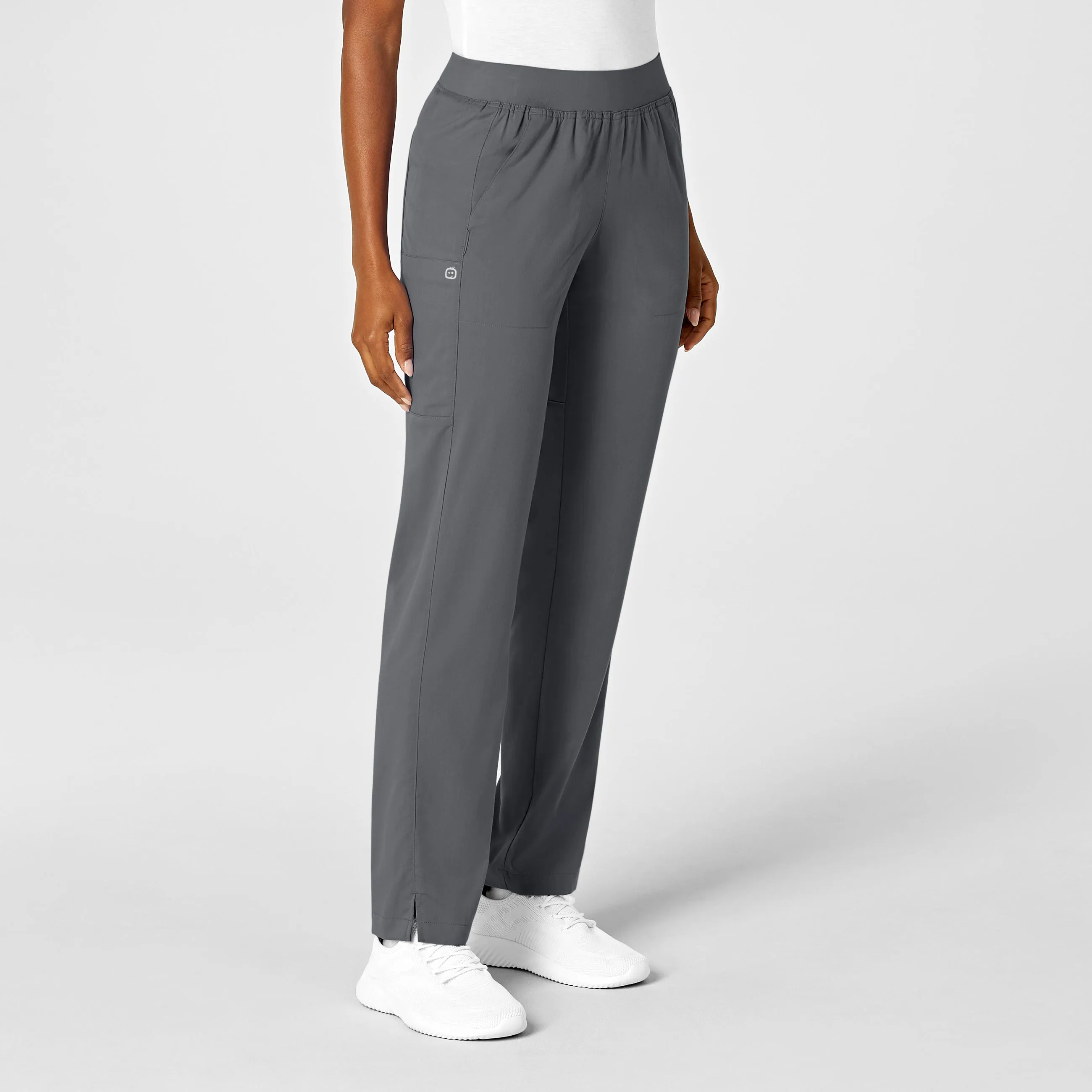 PRO Women's Knit Waist Cargo Scrub Pant - Pewter