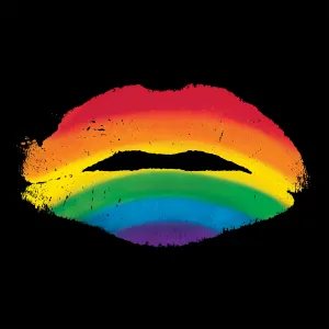 Rainbow Kiss Black Unisex Organic Cotton NHS Charity T-shirt