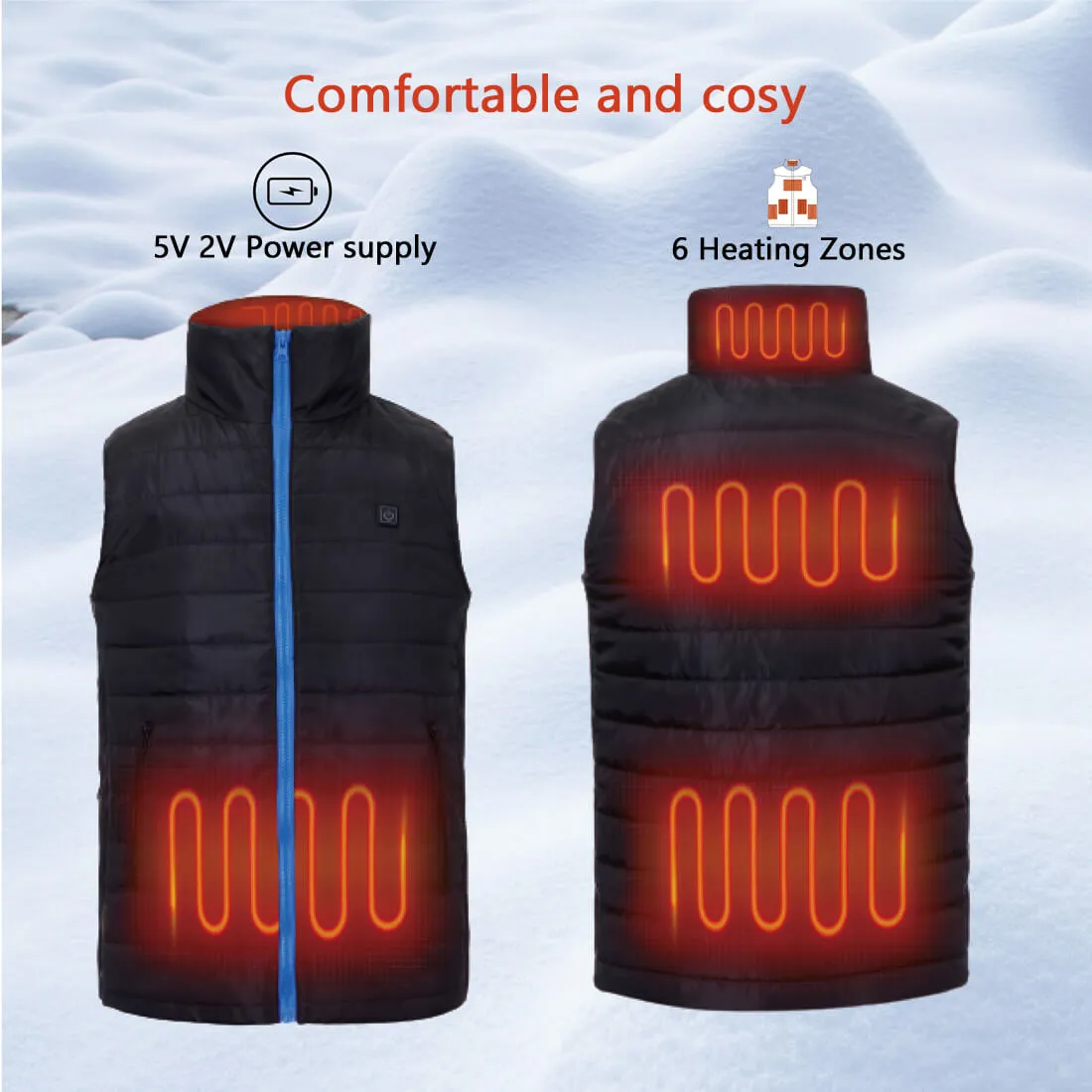 Rechargeable Heated Vest Men | Light Weight Waterproof Heated Coats | Keepwarming