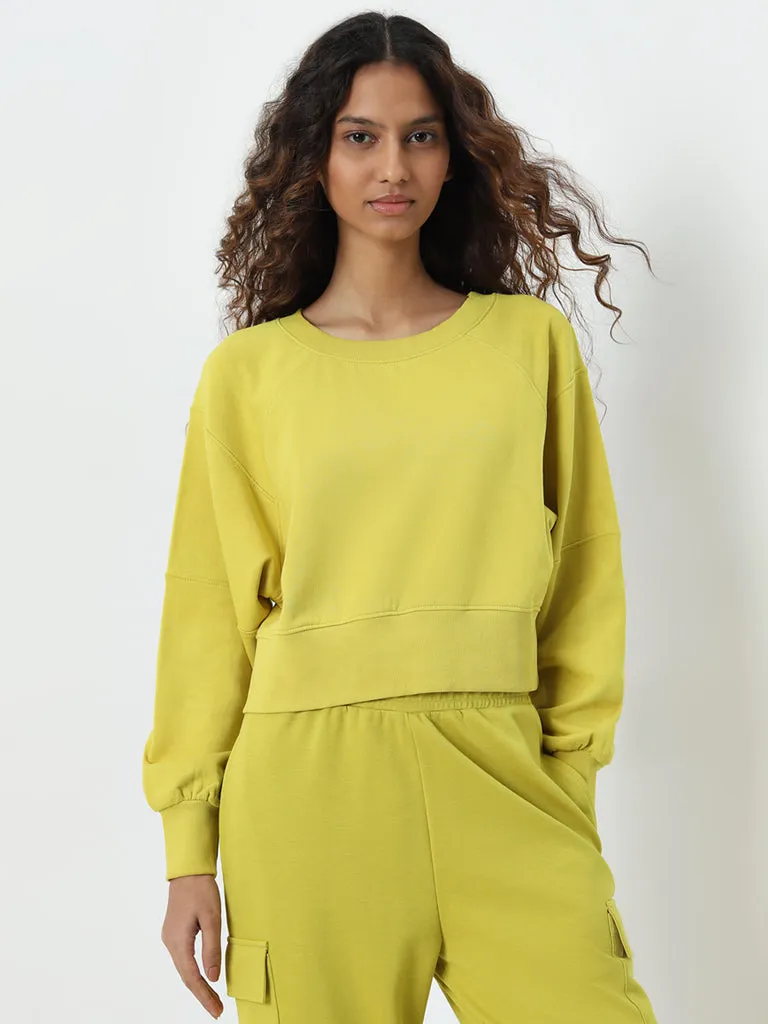 Studiofit Light Green Cotton Sweatshirt