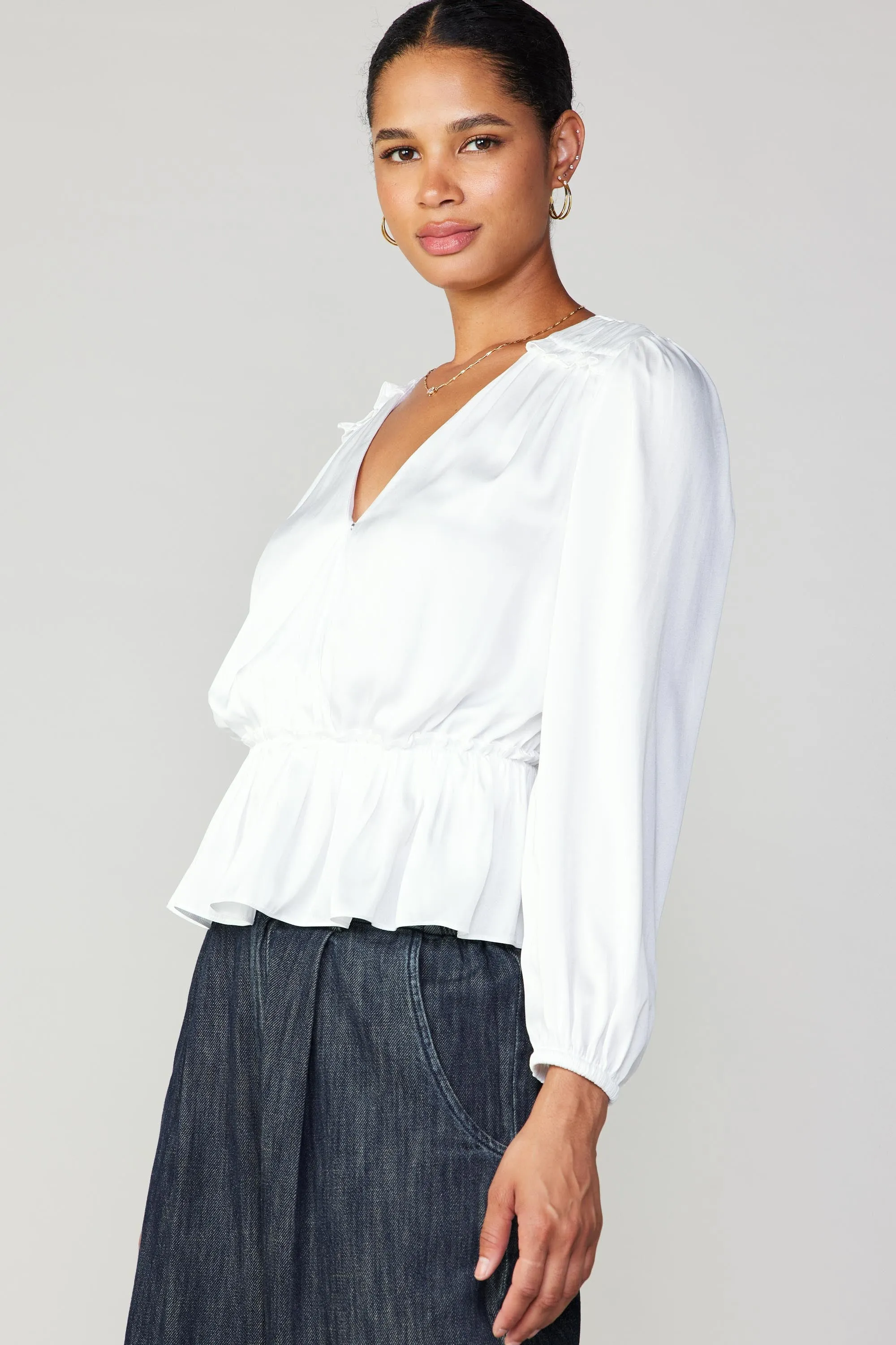 Surplice Peplum Blouse