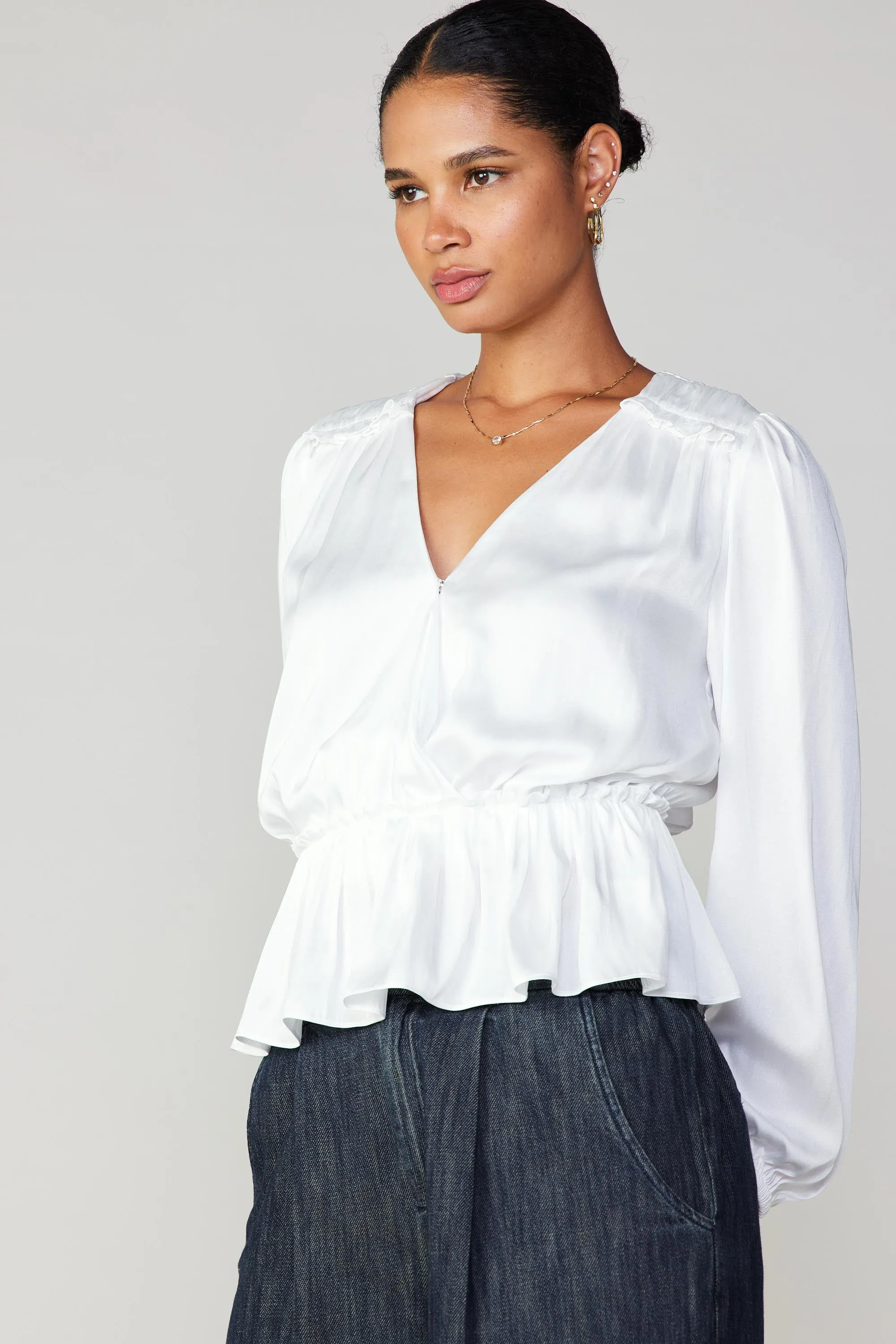 Surplice Peplum Blouse