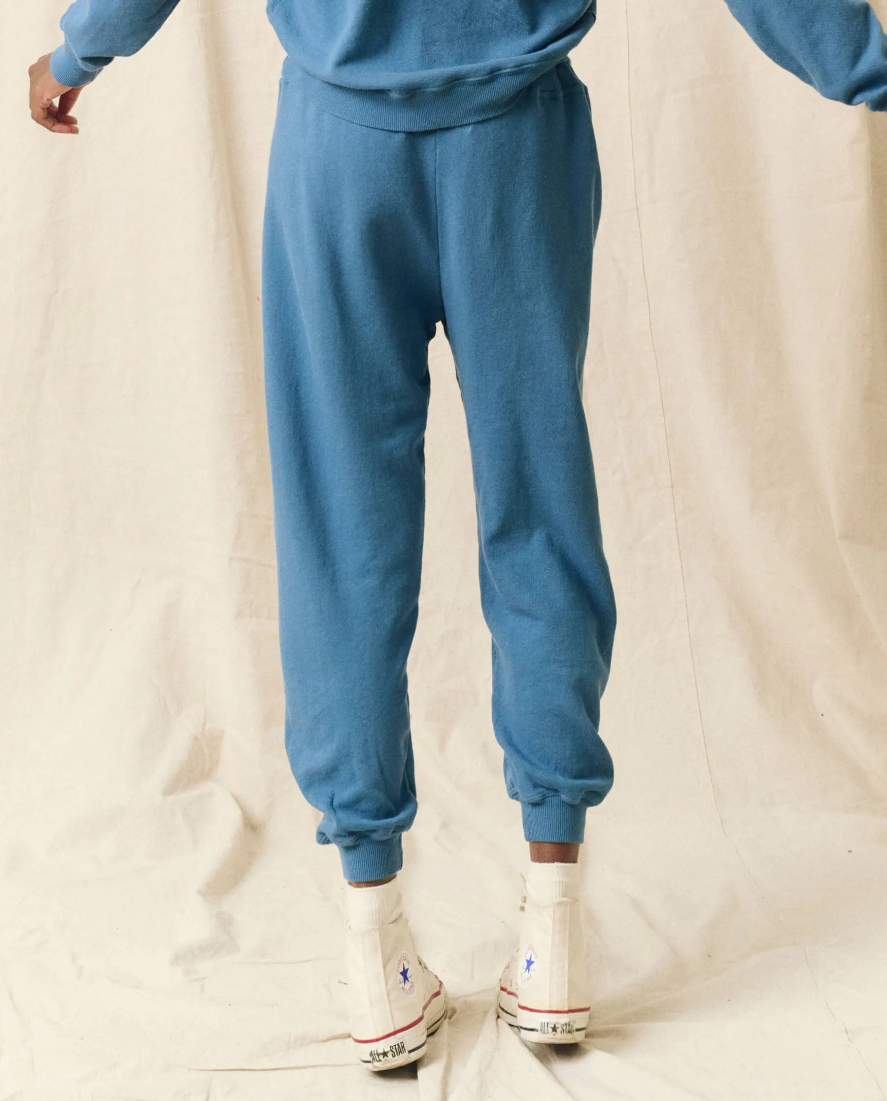 The Cropped Sweatpant. Solid -- Glacier Blue