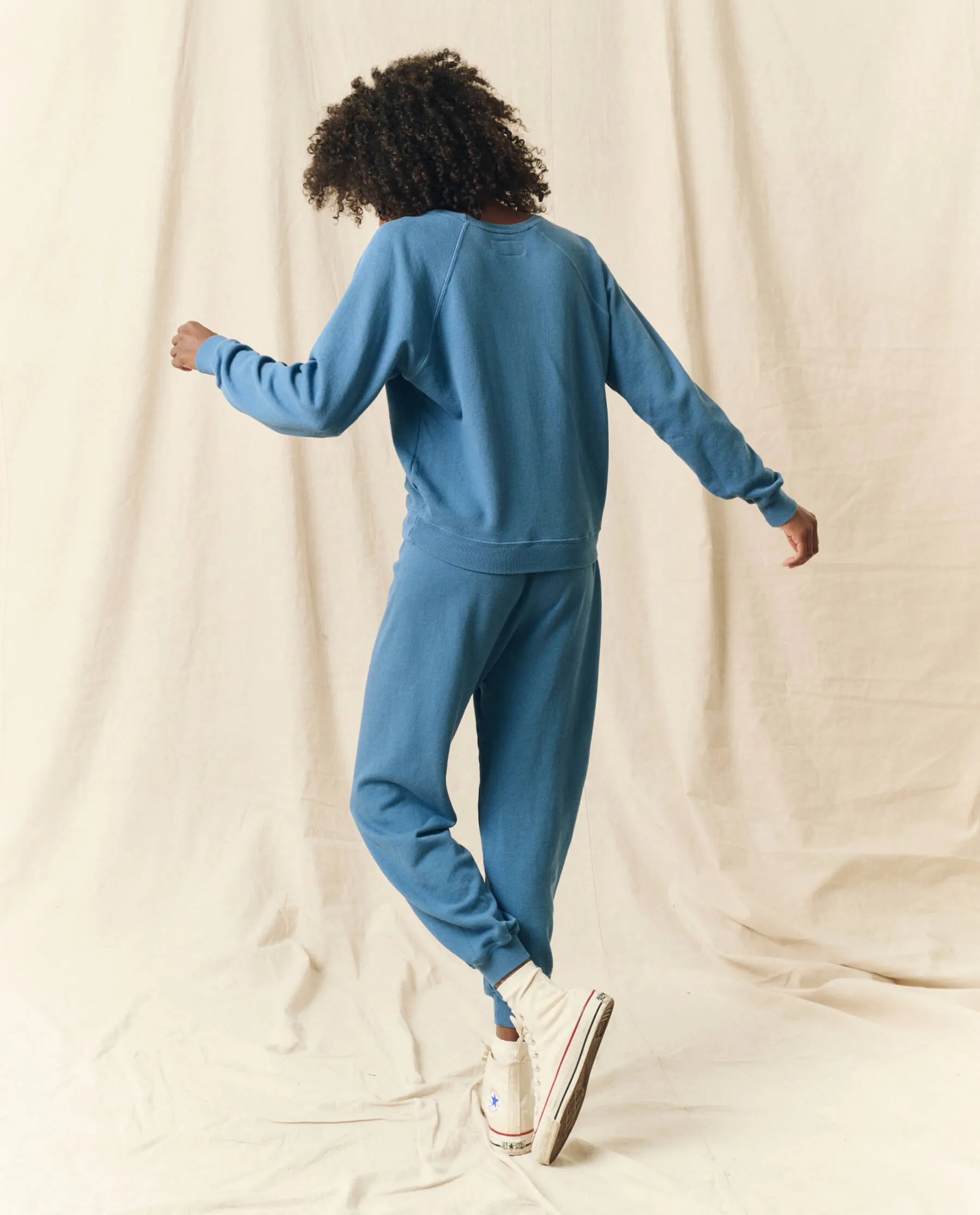 The Cropped Sweatpant. Solid -- Glacier Blue