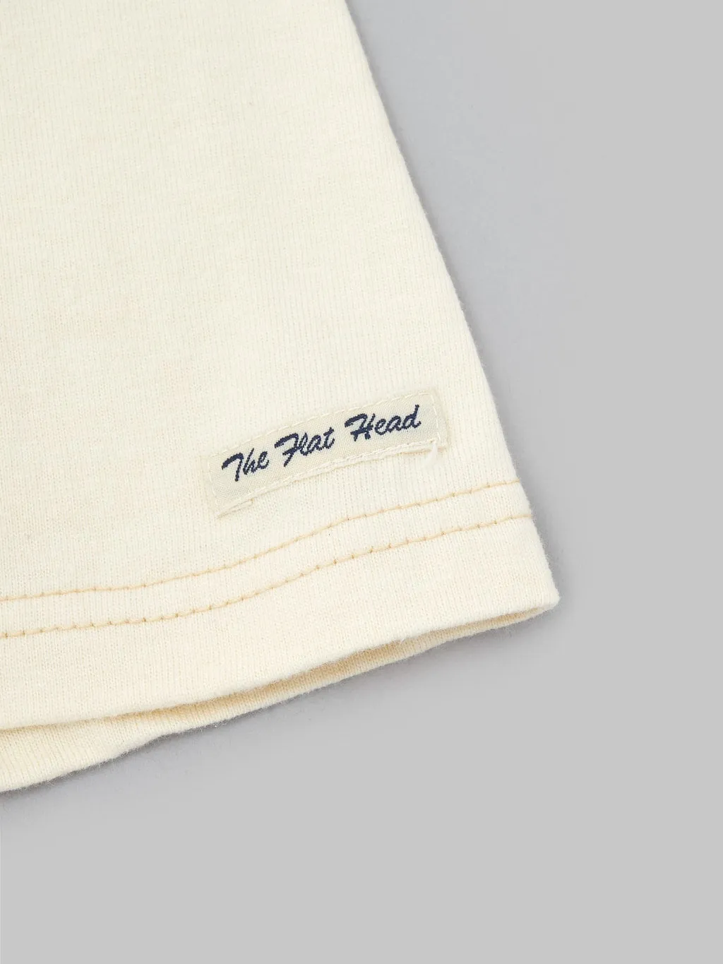 The Flat Head Loopwheeled Heavyweight Plain T-Shirt Ivory