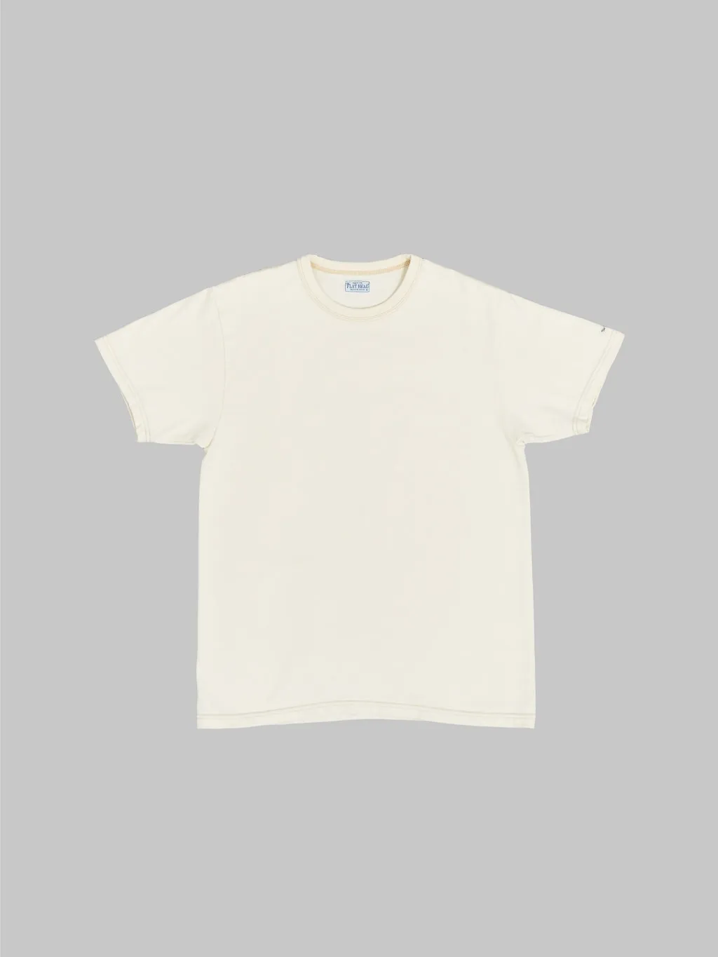 The Flat Head Loopwheeled Heavyweight Plain T-Shirt Ivory