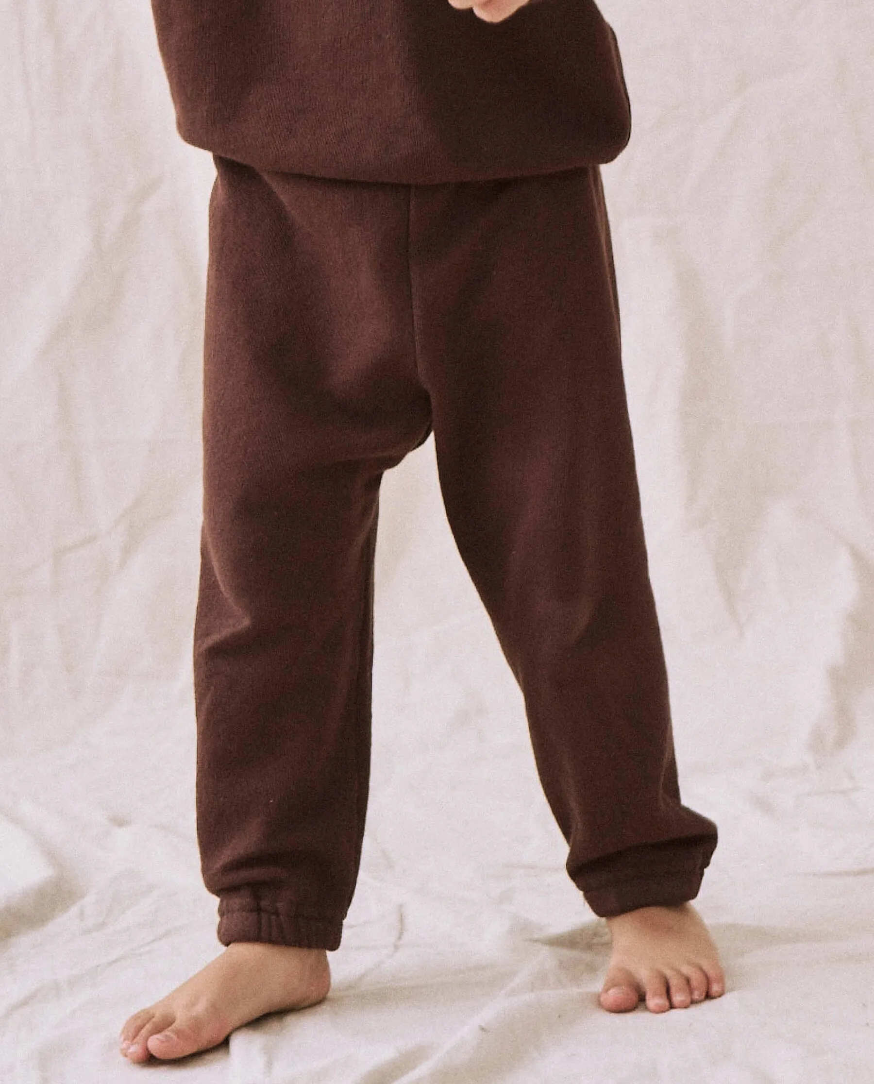 The Little Stadium Sweatpant. Solid -- Toasted Walnut