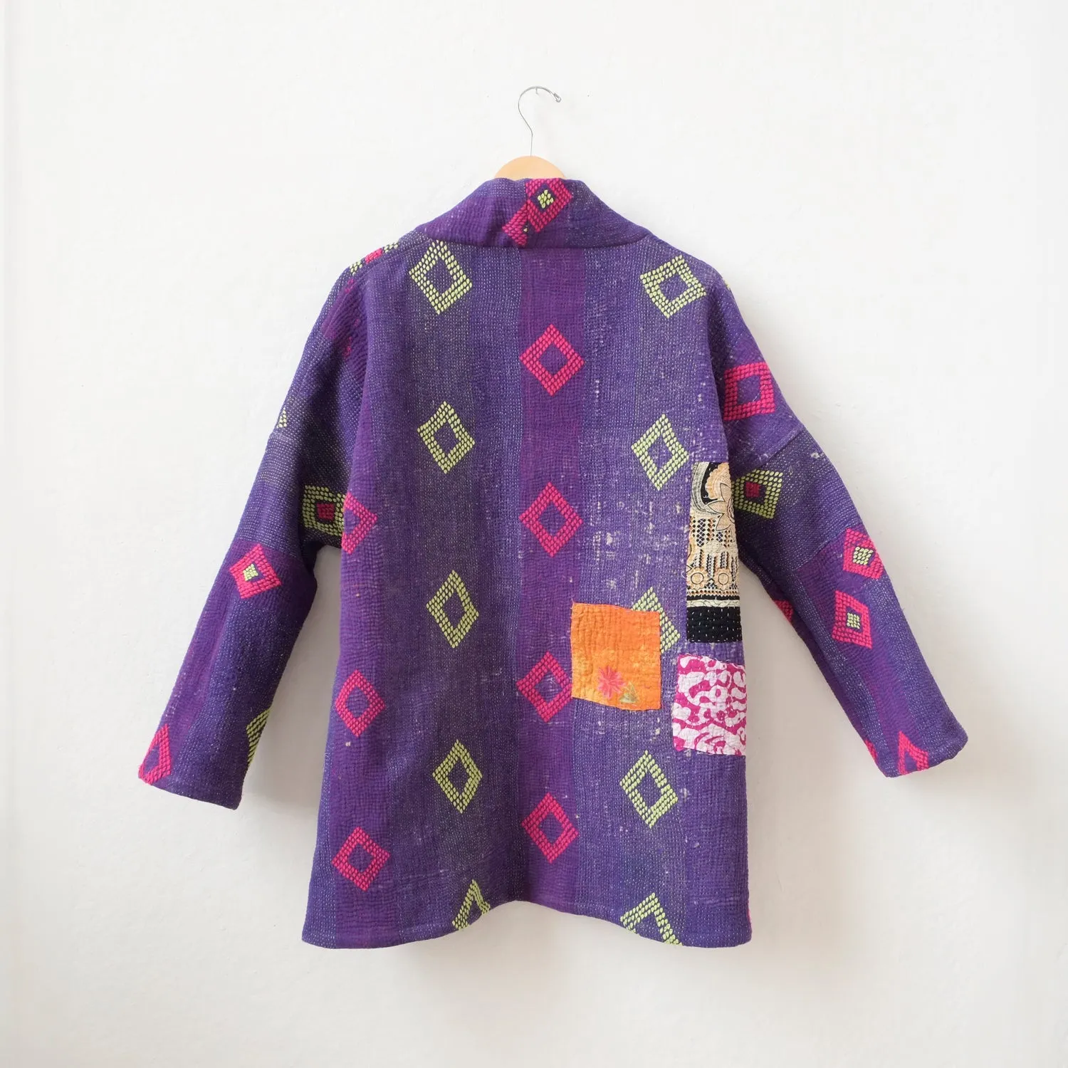 XS Purple with Neon Green and Magenta Diamonds Anoushka Jacket LL048