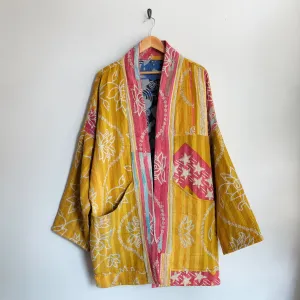 XXL Yellow and Red Chevron with White Flowers Anoushka Jacket LL164